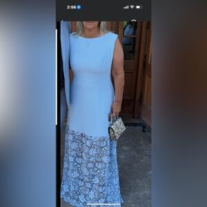 Elegant Blue Lace Dress